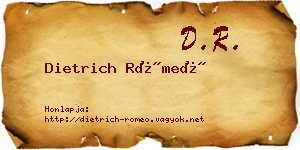 Dietrich Rómeó névjegykártya